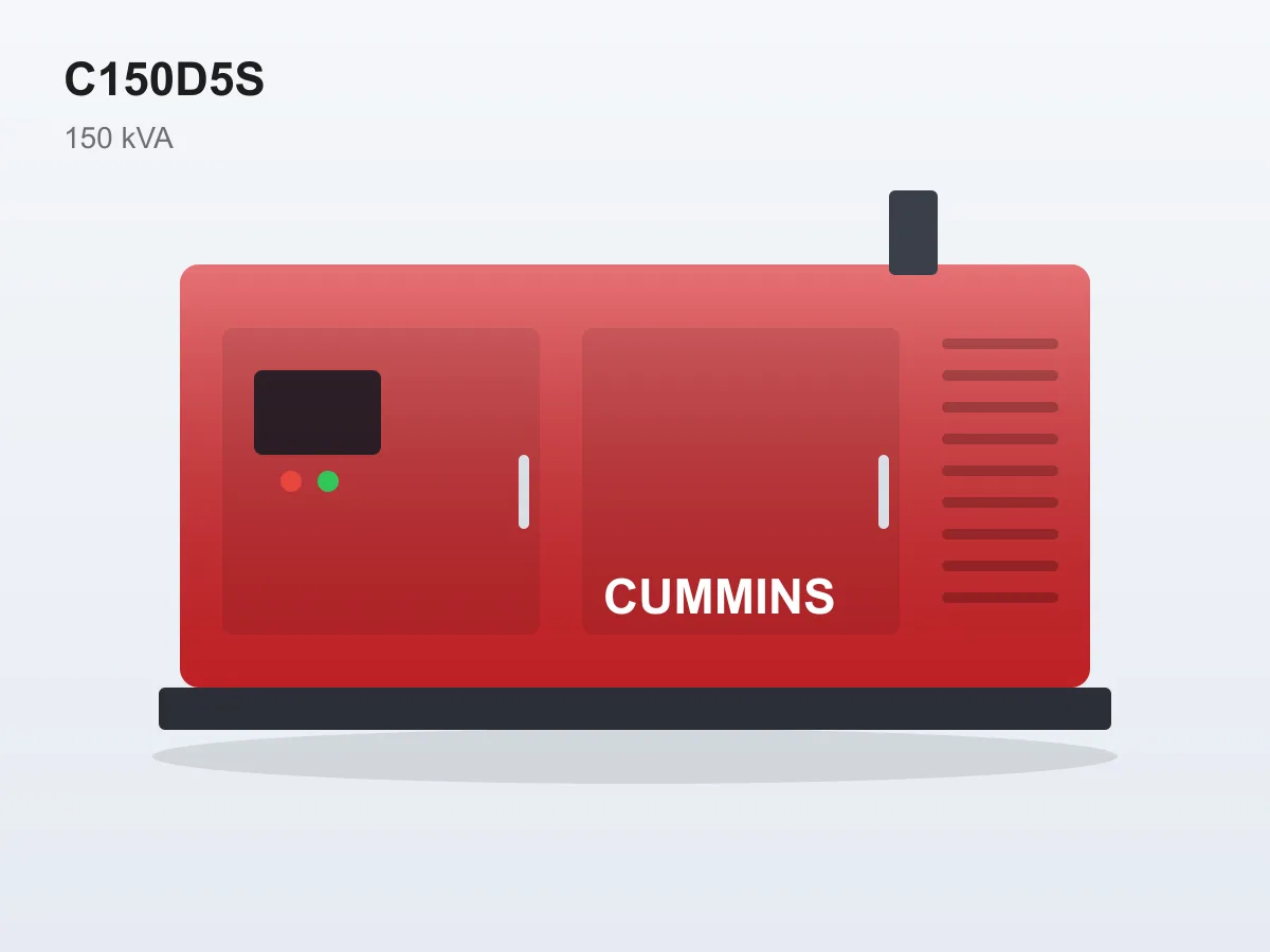 Cummins C150D5S 150 kVA diesel generator with ATS panel
